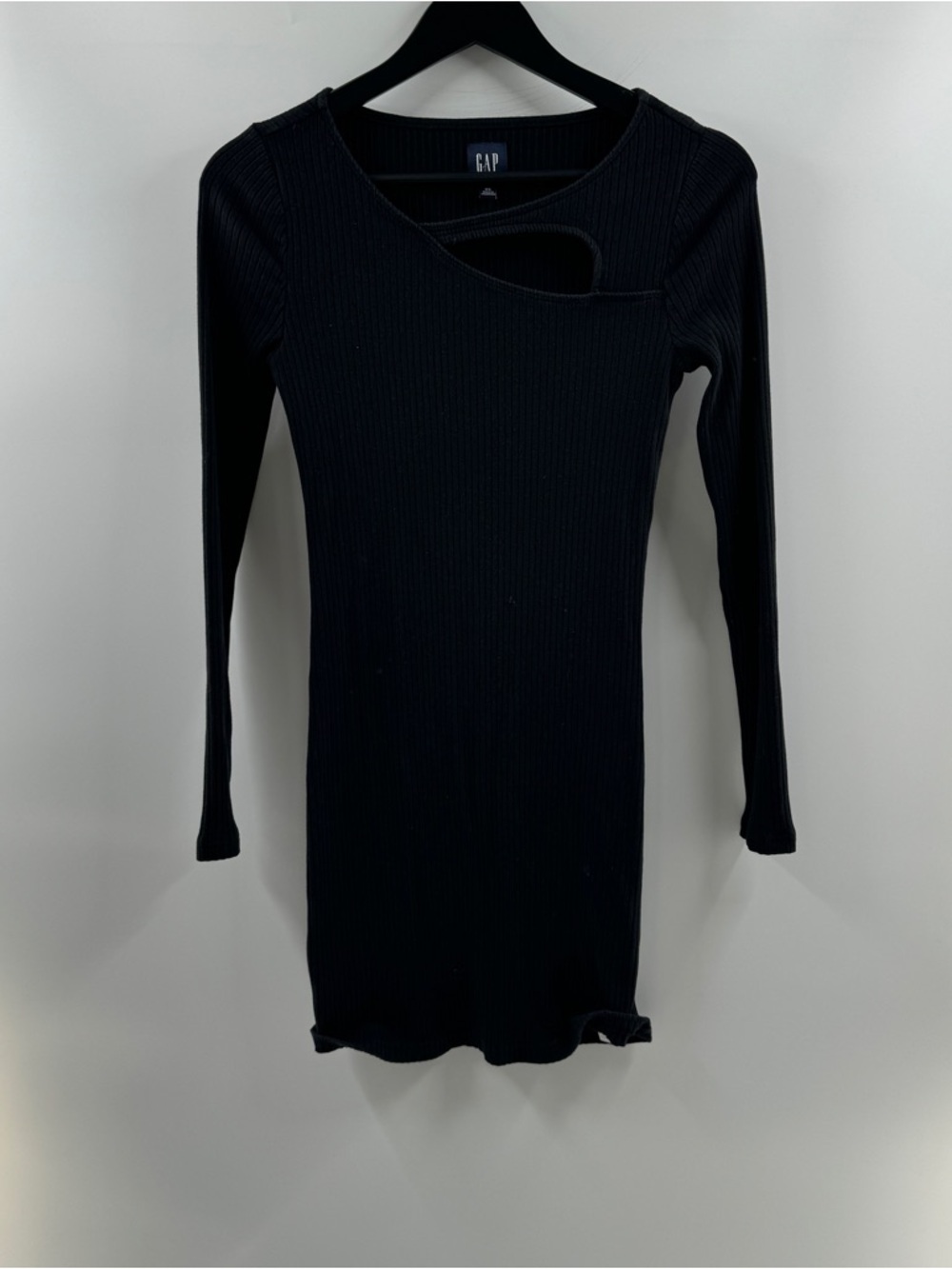 Gap Black Ribbed Cutout Mini Dress – Women’s XS